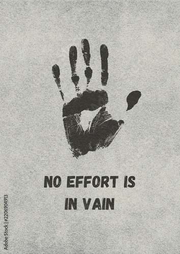 Grunge Style Handprint Illustration with Motivational Quote in Vintage Textured Background, Perfect for Wall Decor, Banner, Poster, Typography, Wall Art, and Business Template.