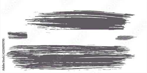 Black isolated ink brush strokes vector design