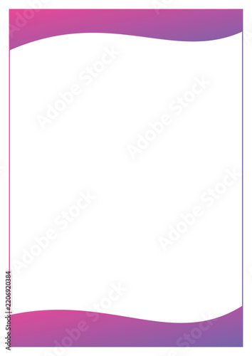 Vibrant pink purple gradient wave header and footer template for creative marketing materials.