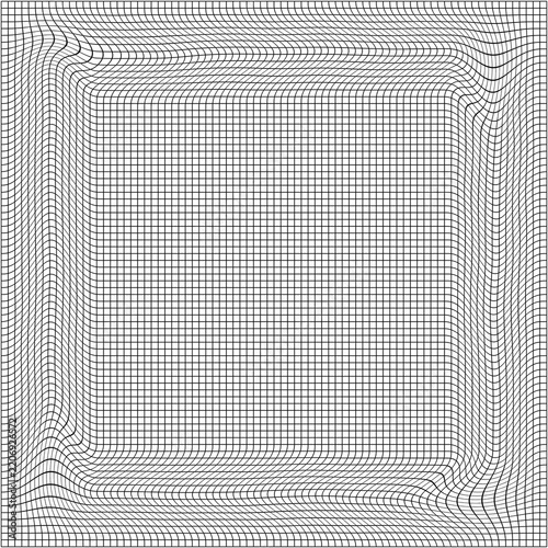 Abstract Distorted Grid Frame with Central Copy Space