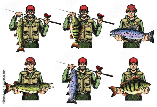 Angler proudly holds multiple fish species