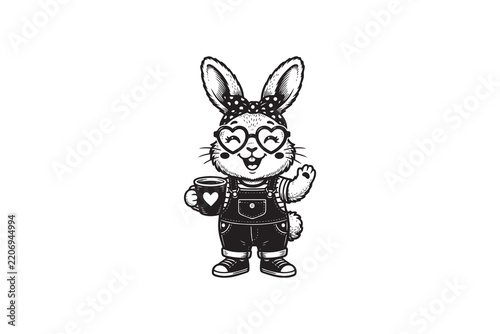 Rabbit Coffee Vector