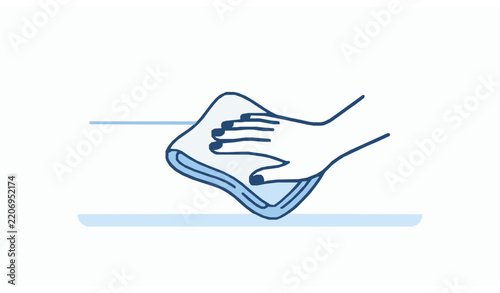 Hand Wiping Surface Cleaning and Disinfection Hygiene Vector Icon