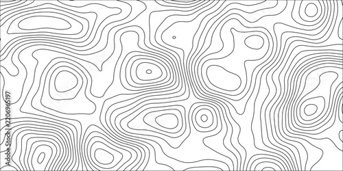Abstract white contour wave lines topographic background, lines map seamless pattern, modern wallpaper texture and realistic design used for banner and posters, mountain relief geographic pattern.