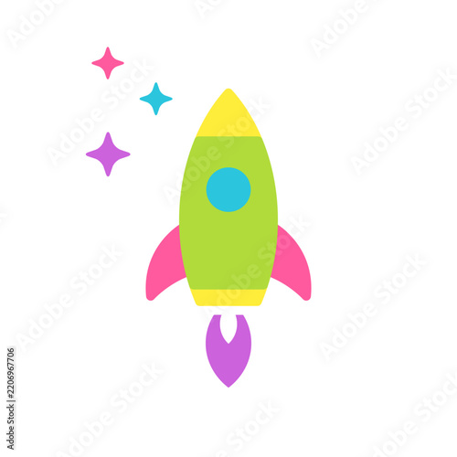Release product icon, Rocket, Isolated on white background. From blue icon set.