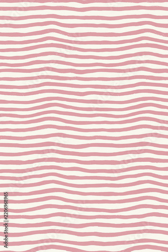 Hand-painted pink horizontal wavy stripes repeat across a warm cream background, creating a soft minimalist seamless abstract pattern.