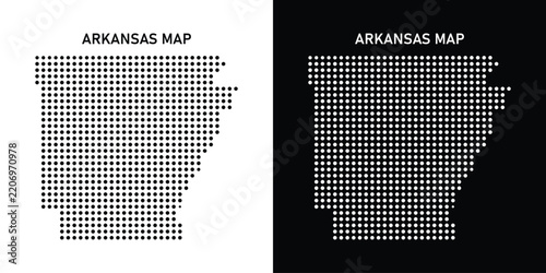 Arkansas map composed of dots, vector illustration