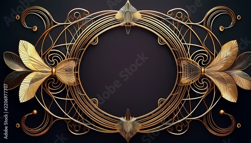 ornate gold wire frame with butterfly knot corners