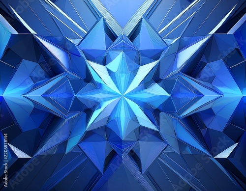 abstract geometric background with blue faceted 3d render ideal for modern digital art and technology concepts