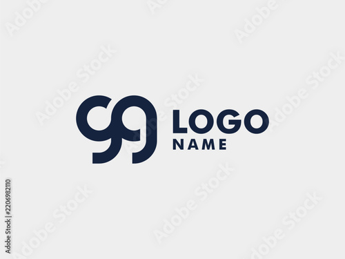Minimalist Abstract 9 Letter Monogram Logo Design