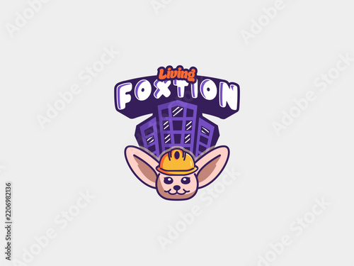 Cute Fox Mascot Logo Design with Lifting Fitness Concept