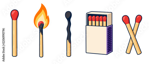 Fotografie Matchbox with matches illustration