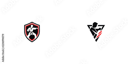 Top set creative karate logo icon design with modern concept premium vector