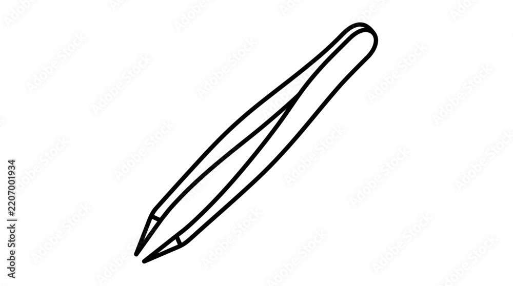 Obraz premium Beauty makeup icon, flat vector illustration of slim eyeliner or brow pencil on white background