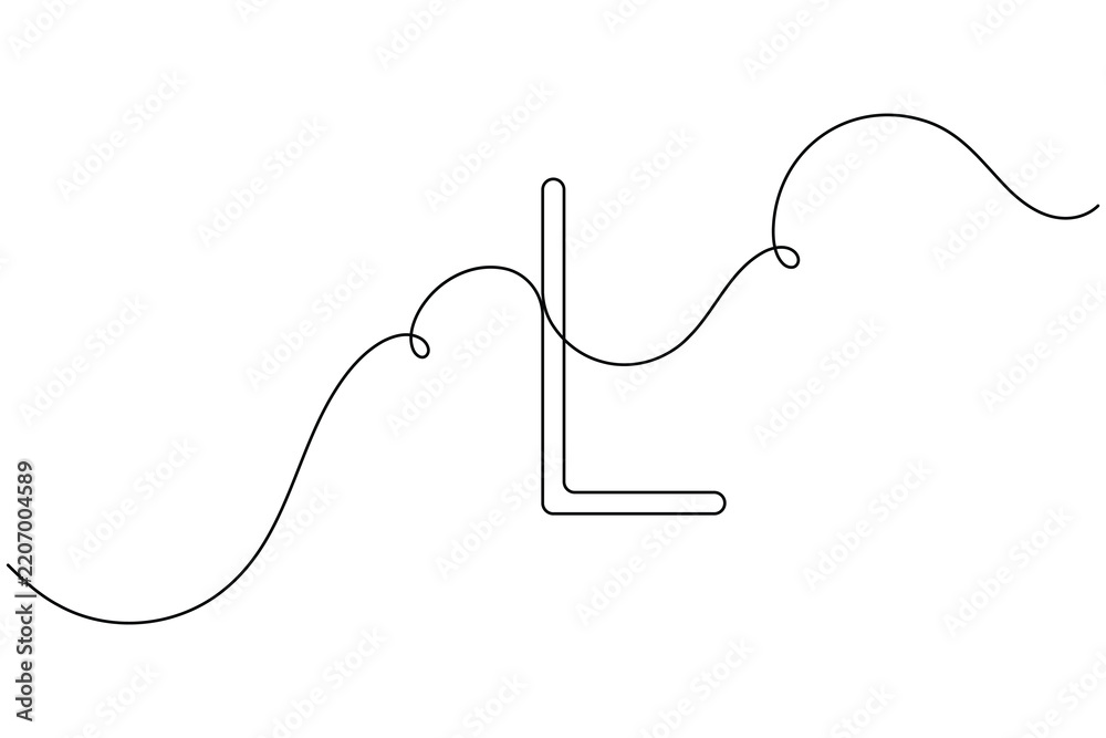 Obraz premium Different capital letters of the alphabet sign continuous one line art single drawing on white background minimalist monoline elegant calligraphy and script type concept symbol vector illustration