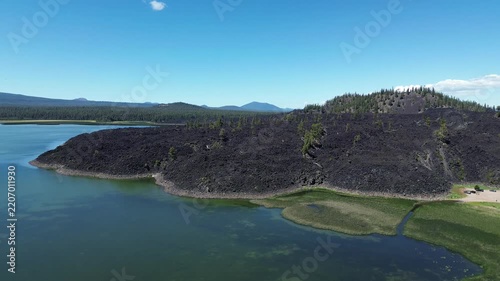 Scenery with lava - Lava Lake - Cascade Lakes Area in Oregon