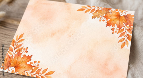 Golden and Red Maple Leaves Autumn Background