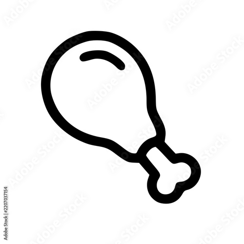 black and white cartoon illustration icon chicken thighs