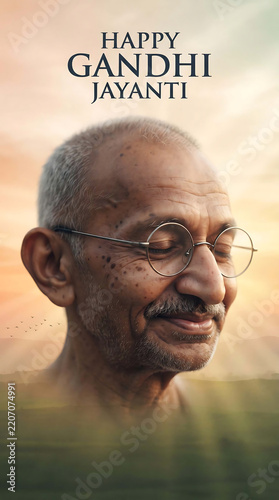 Mahatma Gandhi Jayanti Festive Greeting Design for October 2nd Celebration
