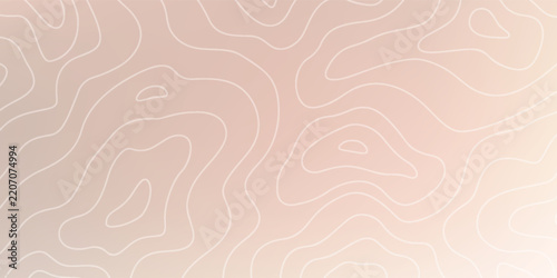 Abstract Beige Topographic Map Line Background with Soft Gradient