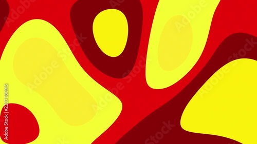 Abstract flowing liquid shapes background dynamic animation of red yellow fluid forms organic movement seamless loop