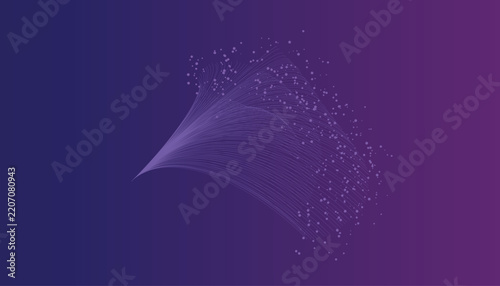 Abstract Purple Flowing Particle Wave Background with Dynamic Light Trails