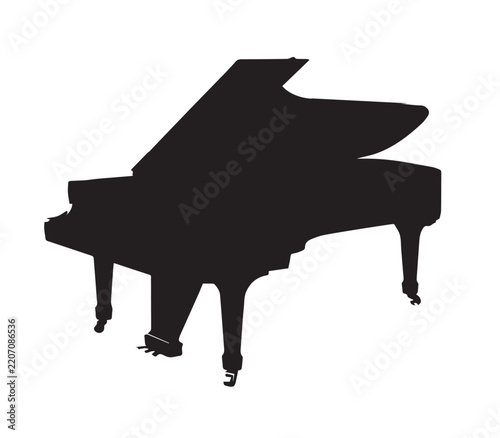 silhouette of a piano