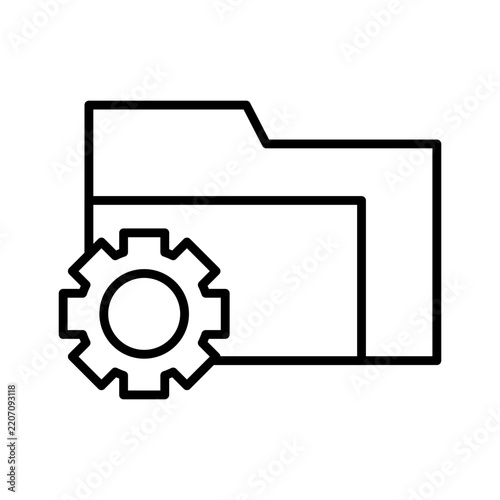 Folder gear setting file document project vector icon