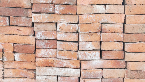 Rustic Orange Brick Wall Showing Aged Masonry Texture