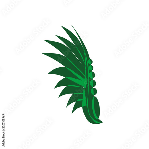 Abstract green tropical leaf vector illustration