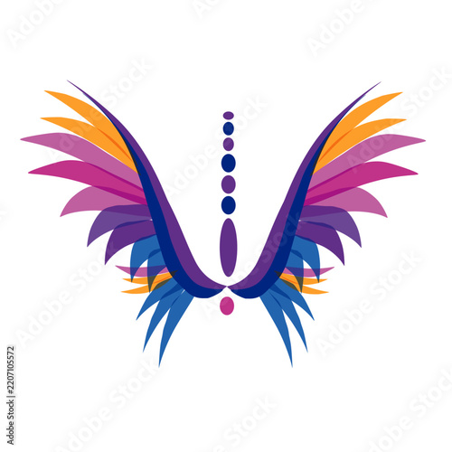 ai7Modern vibrant abstract butterfly wings vector