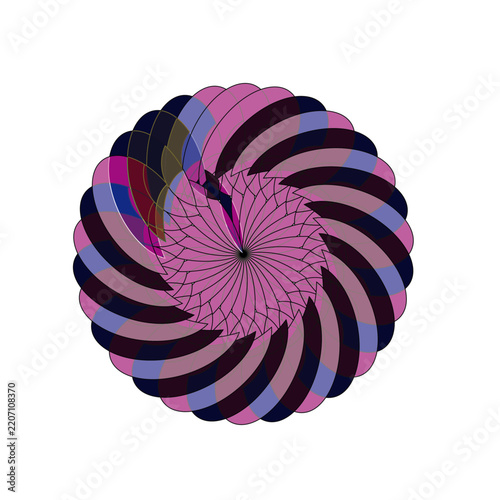 Circular floral abstract vector pattern design
