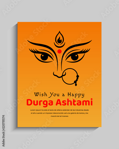 Durga Ashtami Greeting Banner Card Template design