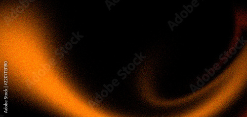 Abstract background, featuring a soft, glowing orange light, swirl fading into, deep black with, a noticeable grainy, textured noise effect throughout