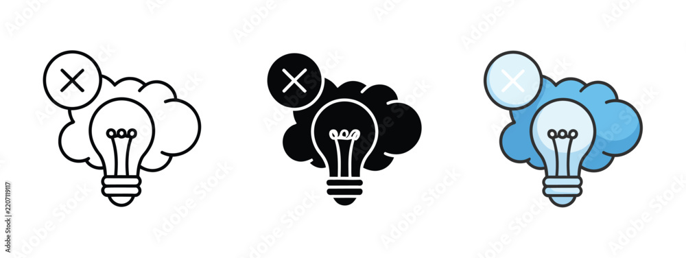 Obraz premium Ideological conflict icon set, multiple style collection, opposing beliefs political debate disagreement tension opinion division symbols