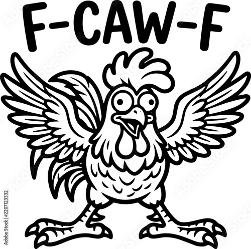 F-Caw-F Scalable SVG Vector Graphic with Editable Paths and Layers for Web, UI Design, Digital Art, and Print Applications