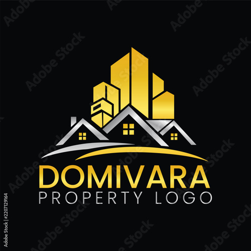 urban skyline residential property emblem design