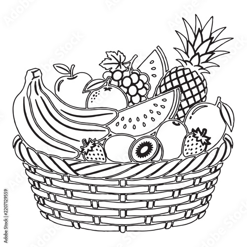 Silhouette art vector designs of various fruits