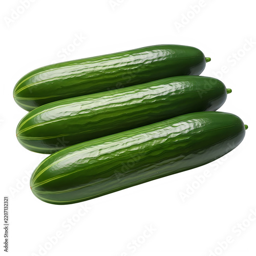 Fresh bundle of crisp green cucumbers ready for harvest