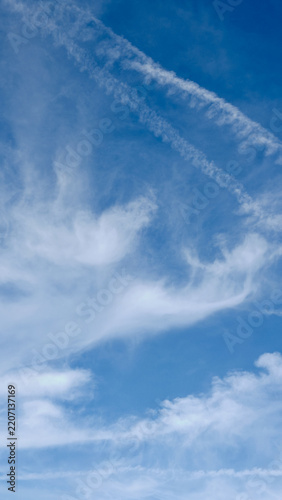 Beautiful blue sky with white clouds, wallpaper