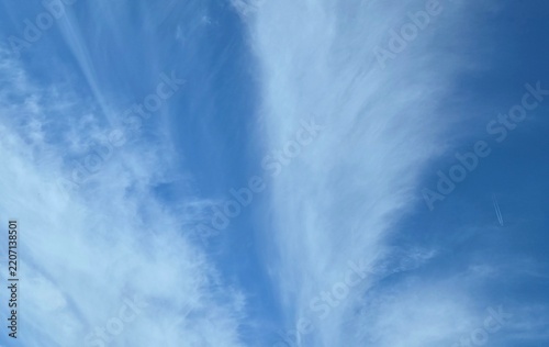 Beautiful blue sky with white clouds, wallpaper