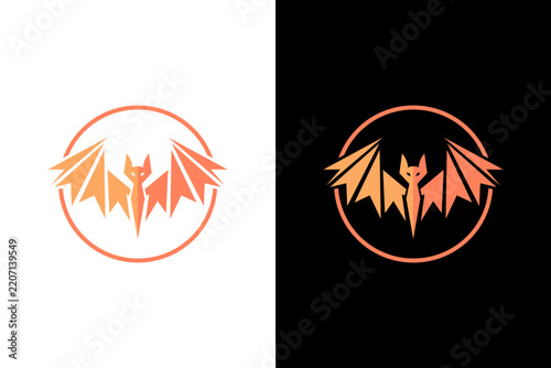 Bat wing star logo - halloween night icon