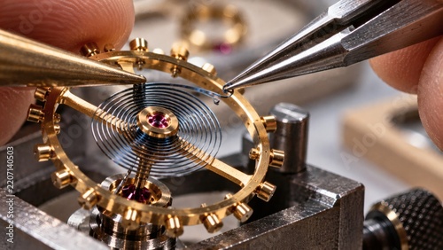 Inspect Balance Wheel and Fine Regulating Pins with Brass Tweezers