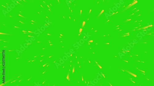 Golden Particle Flying Motion Effect on Green Screen Background Loop