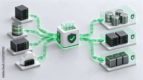 Secure data gateway connecting cloud servers and databases