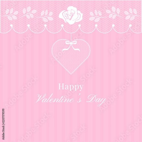 Valentine’s Day Pink Lace Greeting Background 2
