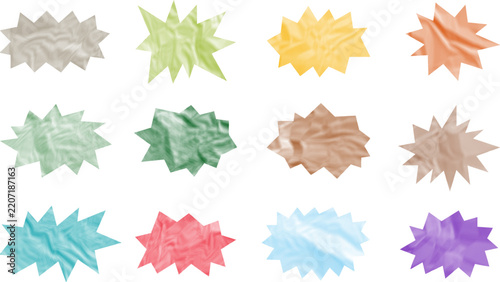 Abstract Burst Shapes Crumpled Paper Texture Colorful Comic Elements Vector Collection