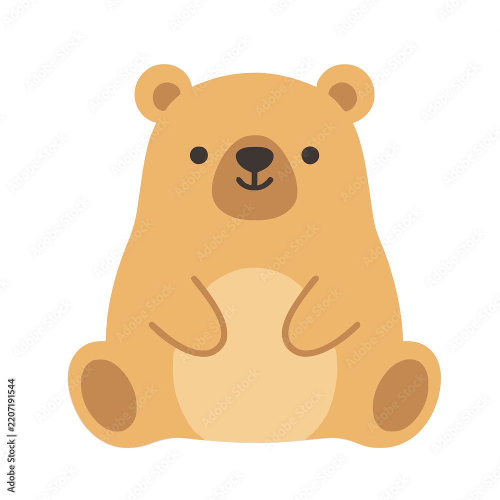 Fototapeta premium Simple cartoon bear sitting