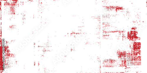 Red and white distressed halftone grunge print texture abstract background vector illustration for urban retro effects.