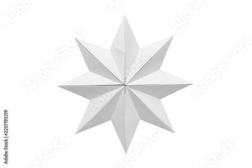 White faceted three dimensional star